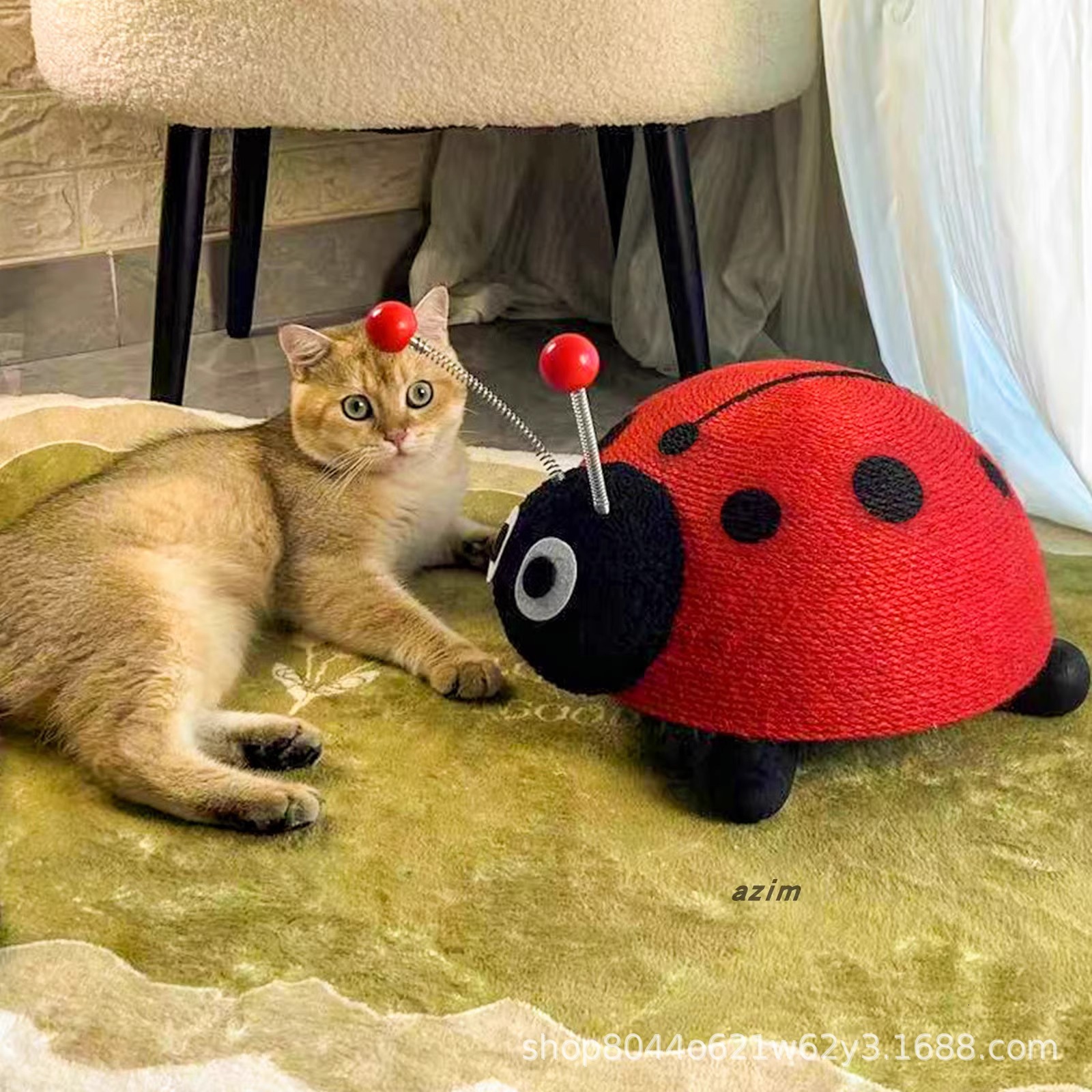 ddmySat Azimeow turtle board toy sisal wear resistant and shatterproof ladybug bee anti sofa cat scratching column
