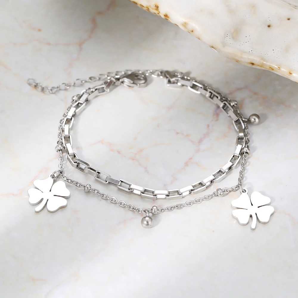 Stainl Steel Bracelets Tren Fine Bell s Pendant Beads Layer Chain Fashion Bracelet For Women Jewelry Festival GiftsXJ241214