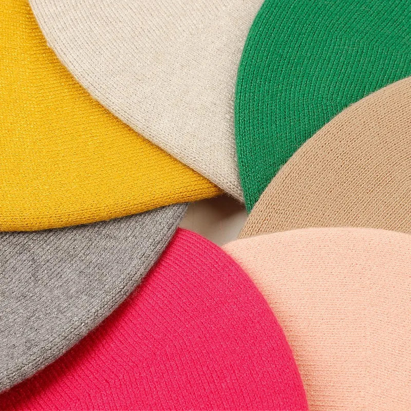 Womens Winter Hat Berets Wool Cashmere Womens Warm Casual High Quality Knitted Hats For Females Cap 241214