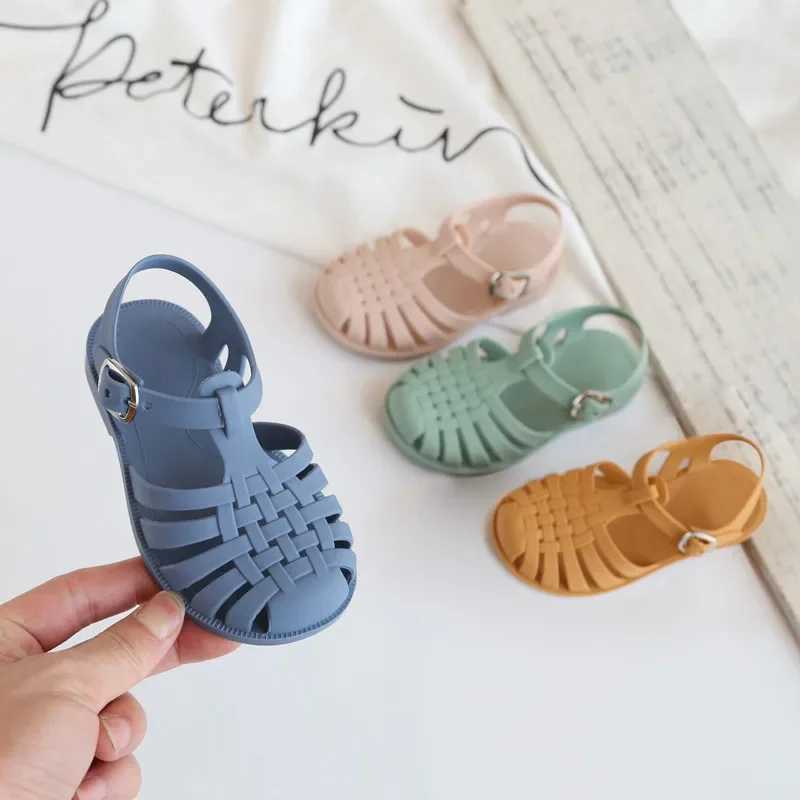 Sandals Baby Gladiator Sandals Casual Breathable Hollow Out Roman Shoes PVC Summer Kids Shoes 2022 Beach Children Sandals Girls H241213