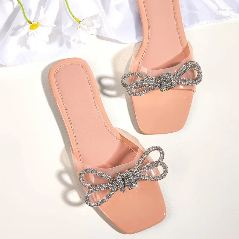 Slippers Shoes Women Rubber Flip ps Flat Slides Low Female Mule Pantofle Soft Hawaiian Mules 2024 Fabric Rome Casual PU Sexy