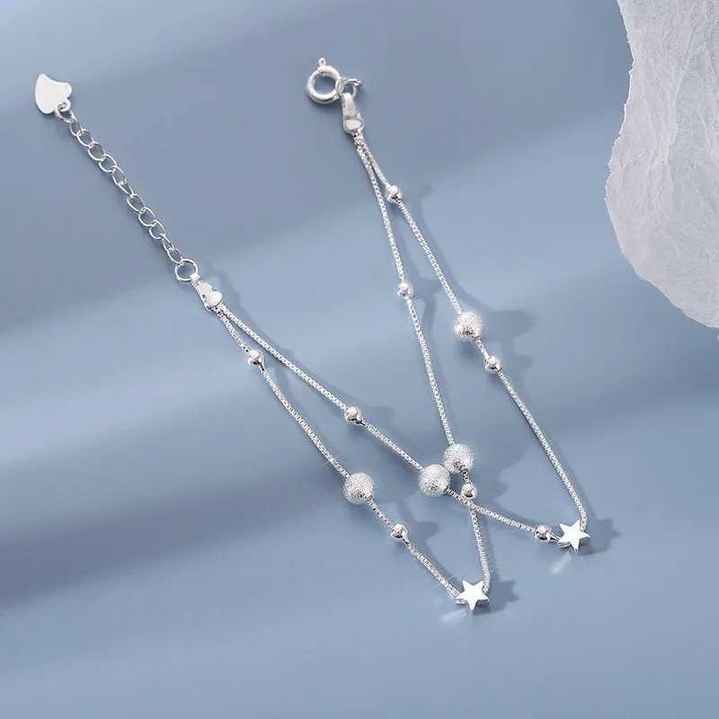 Luxury 925 Sterling Silver Star Beaded Bracelets For Women Original Designer Double Layered Adjustable Bracelet Party JewelryXJ241214