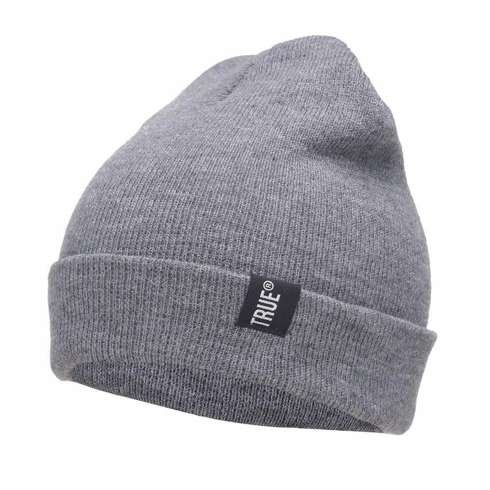 Letter True 10 Colors Casual Beanies for Men Fashion Knitted Winter Hat Solid Hip Hop Skulls Hat unisex Hat W241213