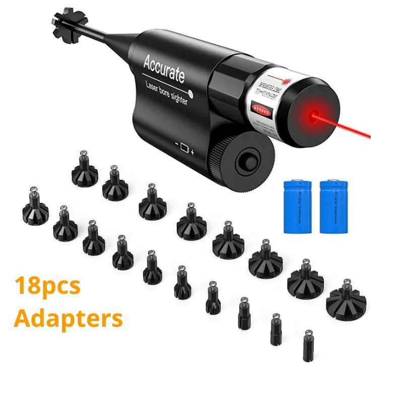 Universal Laser Boresighter Kit from .177 .22 to 12GA Caliber for Rif Pistol Collimator Boresighter with 18pcs AdaptersXJ241214