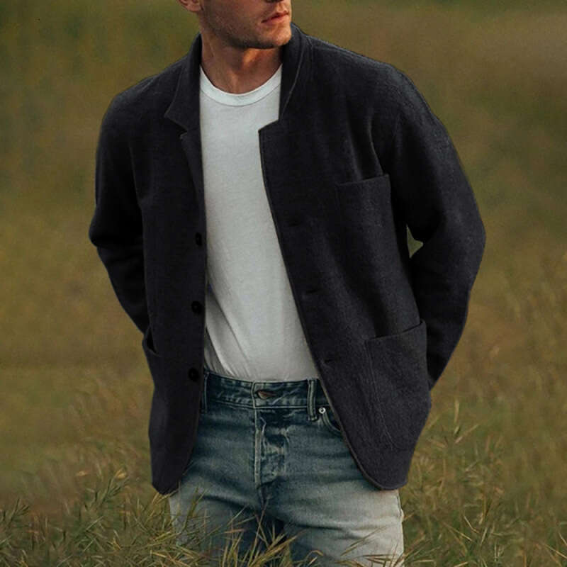 European And American Men's Youth Foreign Trade Solid Color Trendy Jacket, Casual Coat, Fashionable Quality Classic