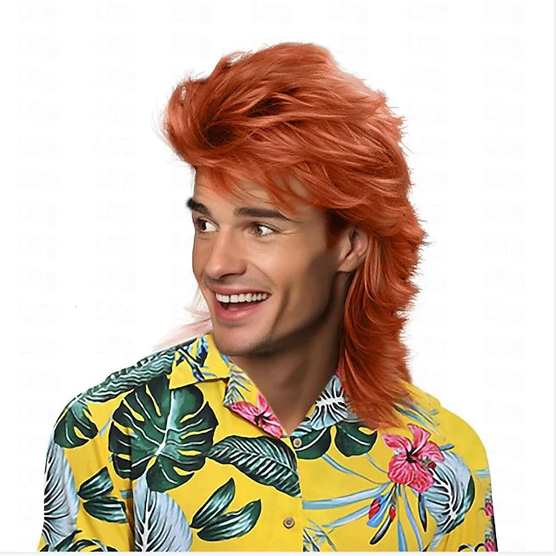 HAIRJOY Synthetic Hair Mullet Wigs for Men 70s 80s Costume Party Synthetic Wigs 241213