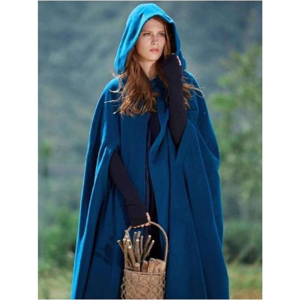 European And American Five Color Hooded Shawl Extended Halloween Cloak Coat, Women's Fashionable Quality Classic Coat
