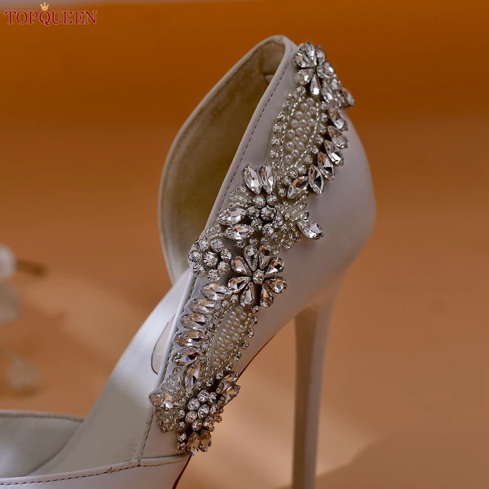 TOPQUEEN Handmade DIY Pearl Water Diamond Stickers High Heels Stickers Wedding Womens Stickers SP08 241213