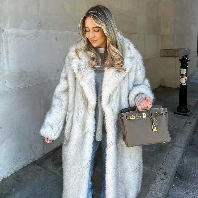 Luxury Fashion Brand Long Faux Fur Coat Women Winter Season Cozy Warm Outfits Fuzzy ic Vibe Parka Outwear vintage Jackets X241214