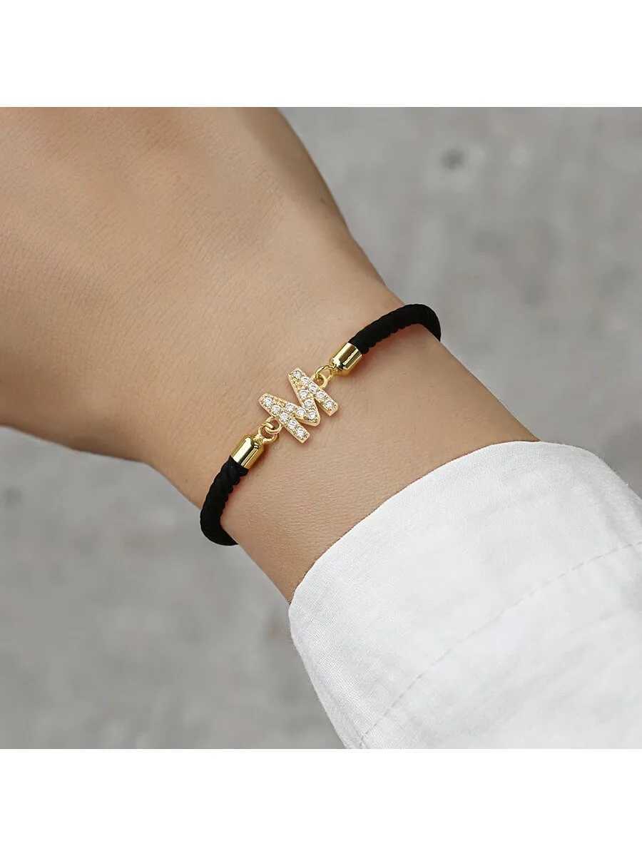 Minimalist Letter Bracelets for Women Dainty Classic Adjustable Gold Plated Initials Rope Bracelet For WomenXJ241214