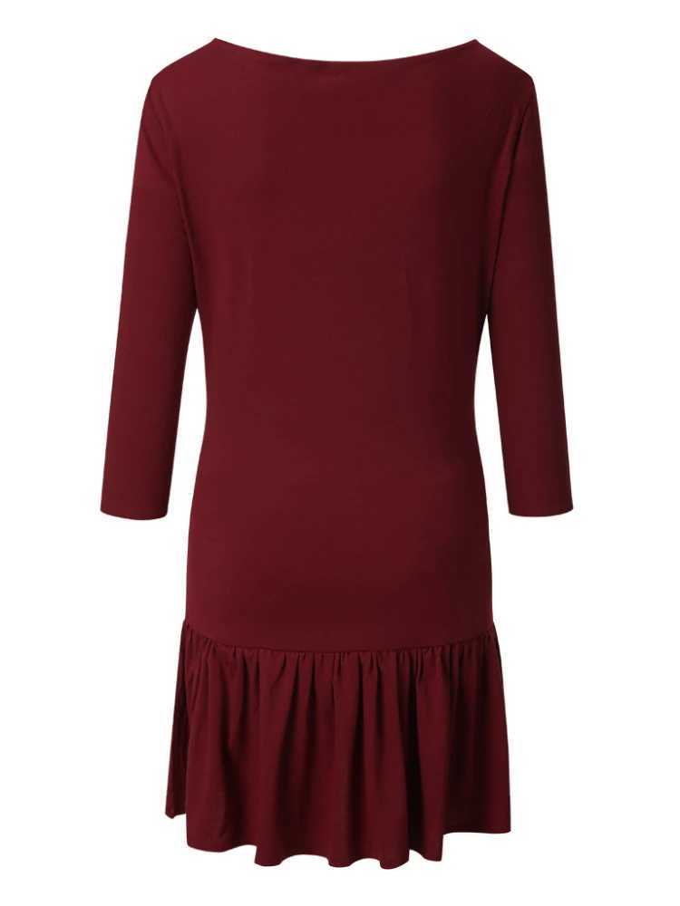 New Womens Pregnant Womens Solid Color Mid Length Dress Summer Round Neck 7/4 Sleeve Casual Breastfeeding Womens DressXJ241213