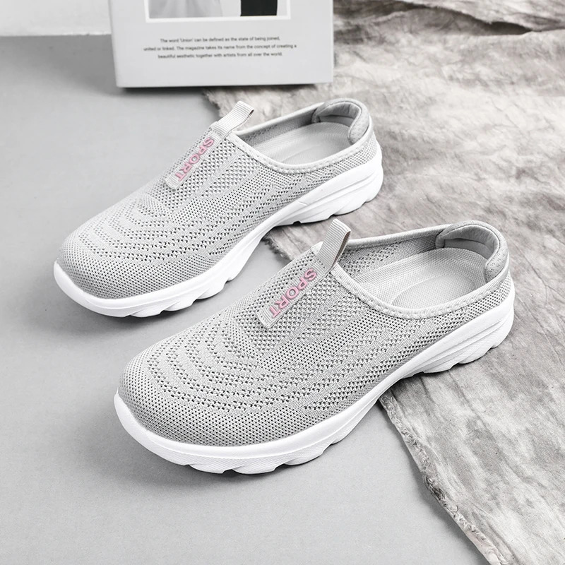 Breathable Light Women Shoes Casual Half Slippers Outdoor Flats Zapatos De Mujer Plus Size Quality for Woman 241214