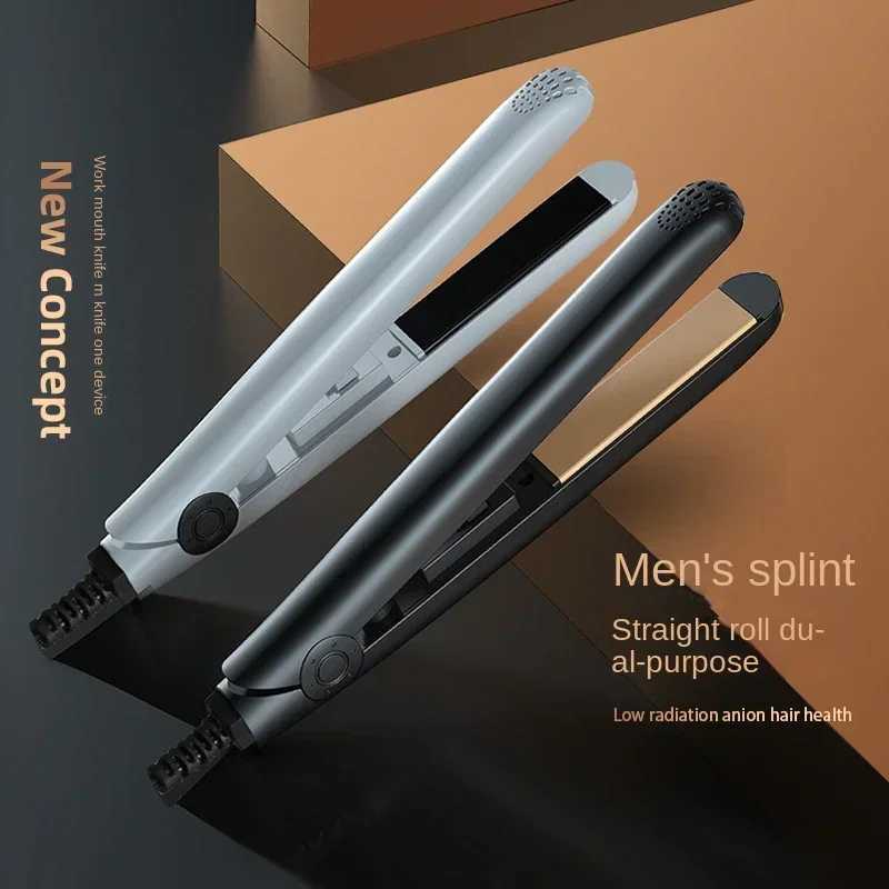 2-in-1 hair iron high-quality flat iron hot comb mini hair iron and curling iron tool W241214