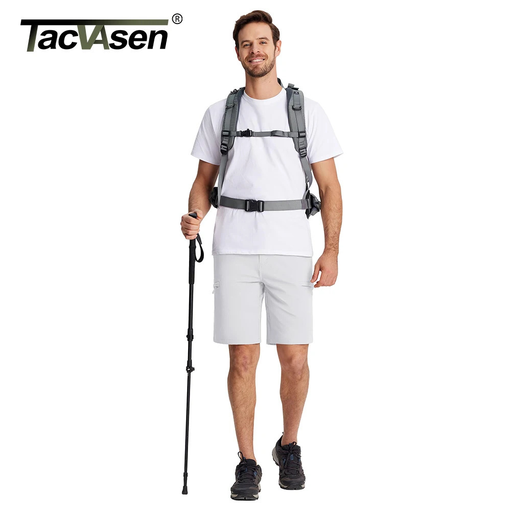 TACVASEN Summer Lightweight Casual Shorts Mens Hiking Fishing Waterproof Outdoor Cargo Work Shorts Multi Pocket Shorts 241210