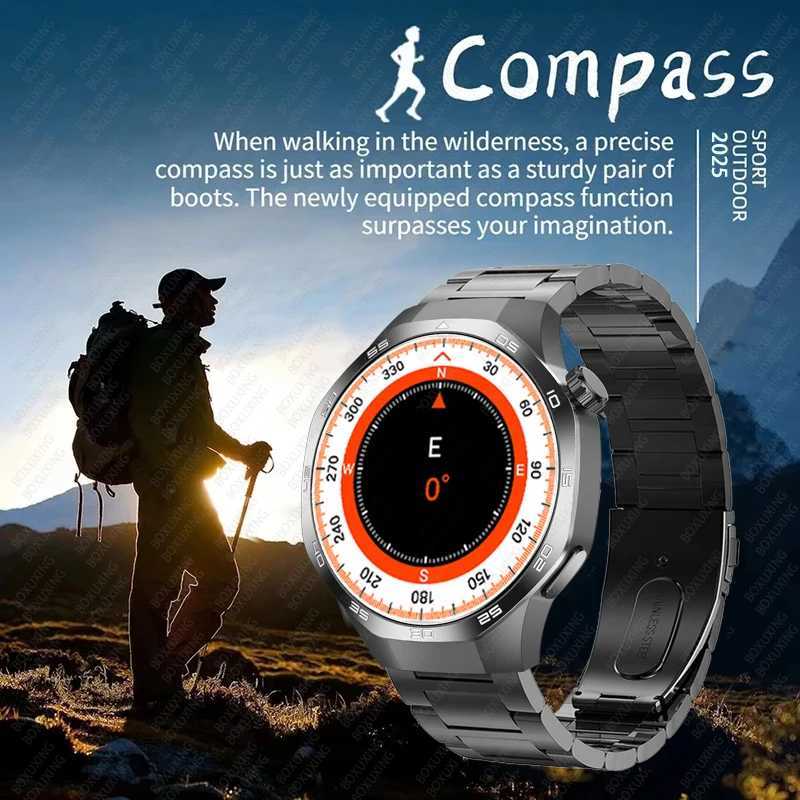 High Quality For Smart Men 5 AMOLED HD Screen BT Call GPS NFC Health Monitor Smartwatch New Watch GT5 Pro O241213