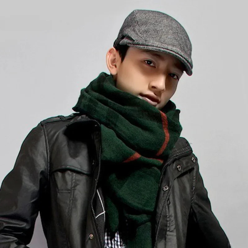 Fashionable mens beret highquality autumn and winter wool hat herringbone flat classic artist 241210