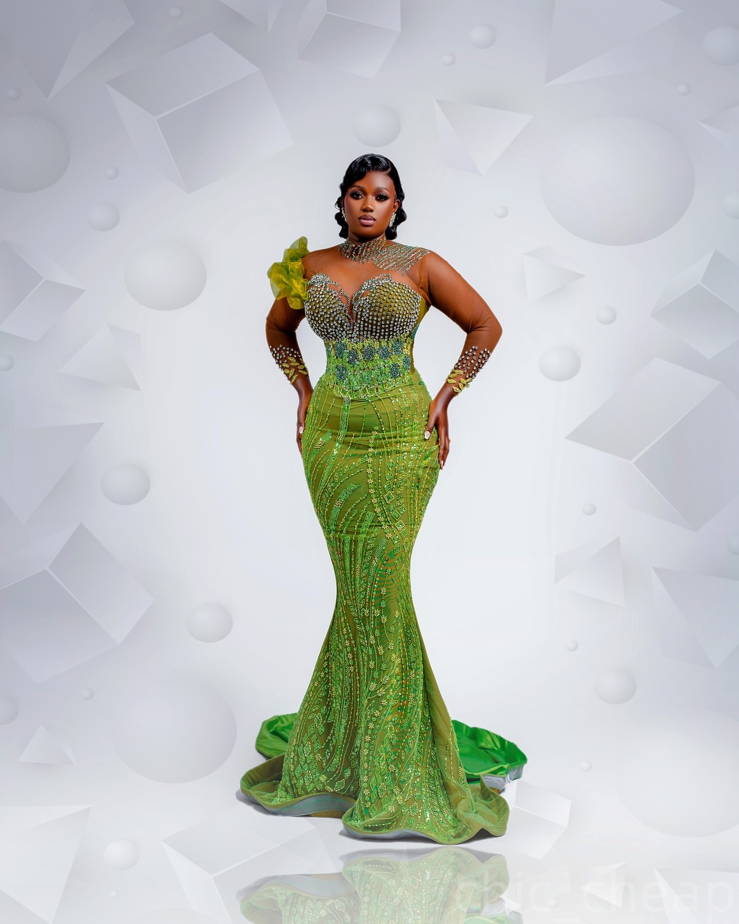 Green Illusion Mermaid Prom Dresses 2025 Lace Beaded Rhies Evening Formal Party Second Birthday Engagement Gowns Plus Size Dress For Special Ocns