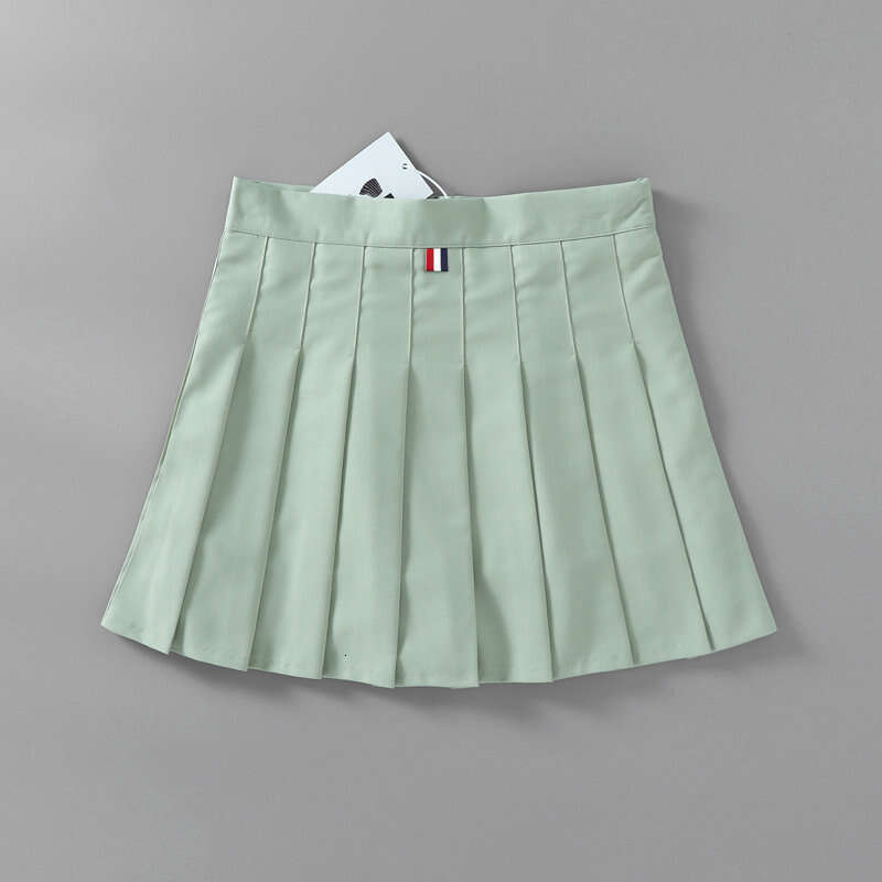 College age reducing high slimming back waist woven pleated women's summer anti slip A-e short skirt 2024 new style chic and elegant clothing