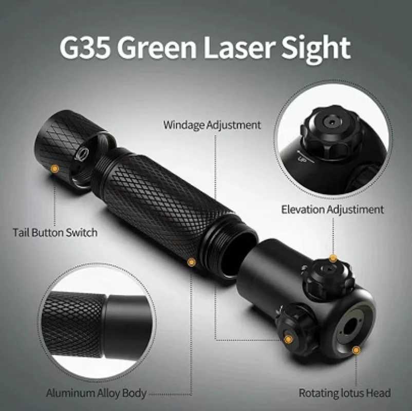 Red/Green Laser Sight Tool-free Adjustment Green Dot Rif Scope with 20mm Picatinny Mount and Prure Switch IncludedXJ241214