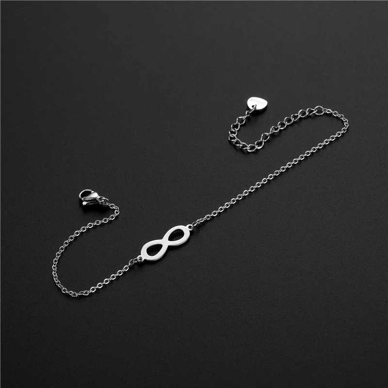 Stainl Steel Infinite Symbol Charm Bracelets for Women Girls Simple Hand Accories Gifts for rXJ241214