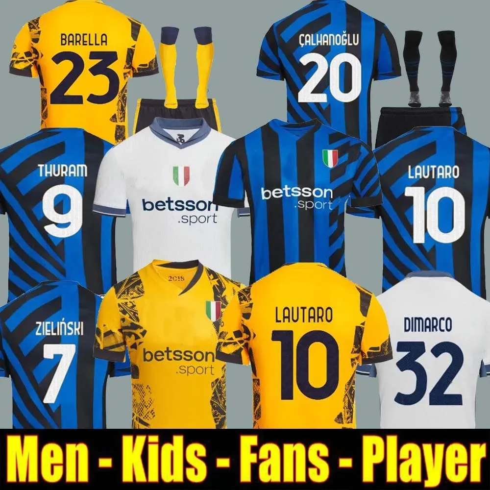 BARELLA soccer jersey 24 25 LAUTARO INTERS THURAM ACERBI DE VRIJ BASTONI Home THIRD S UNIFORMS football shirt player version 2024 2025 men kids kit uniforms