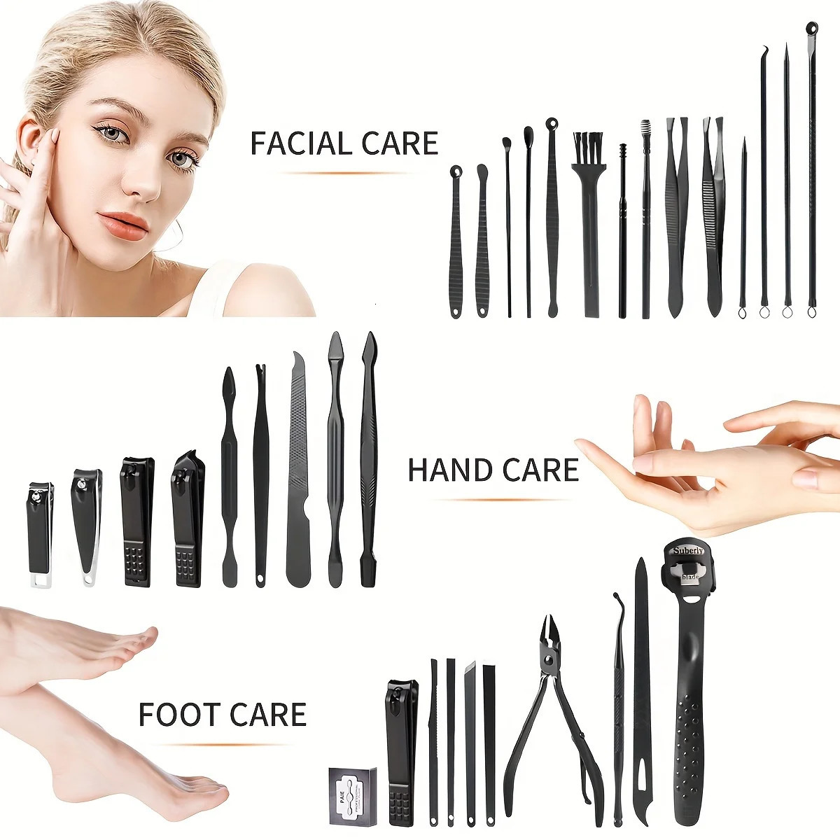 36 pcs Professional Manicure Set Pedicure Grooming Kit Includes Scissors Nail Files and Travel Case Perfect for At-Home 241213