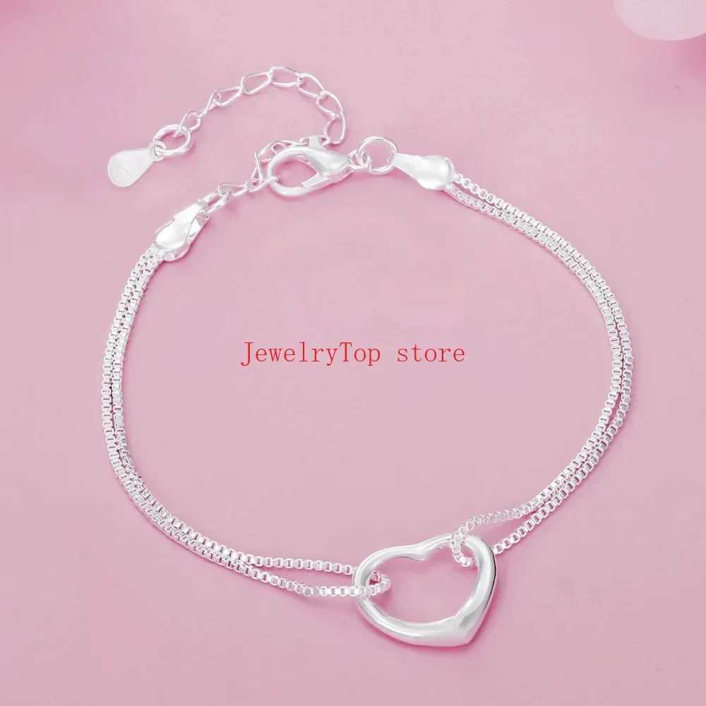 Fine wholesale 925 Sterling silver heart bracelets necklaces for women fashion designer wedding engagement sets Christmas giftXJ241214