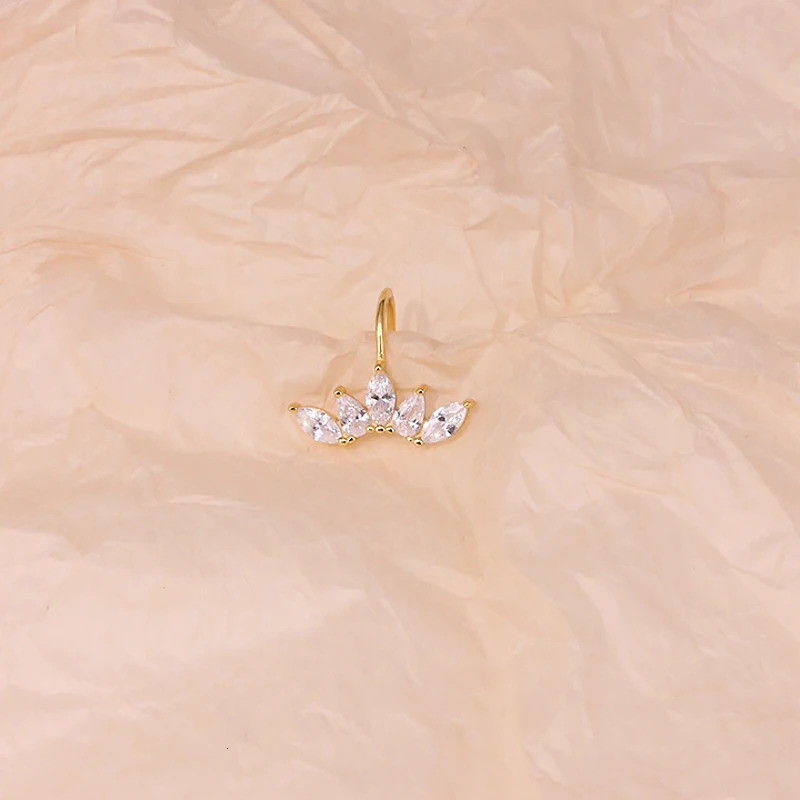 925 Sterling Silver Bling Zircon Clip On Earrings No Pierced Cartilage Earring for Women Earcuffs Clip Charming Jewelry Gift 1pc 241214