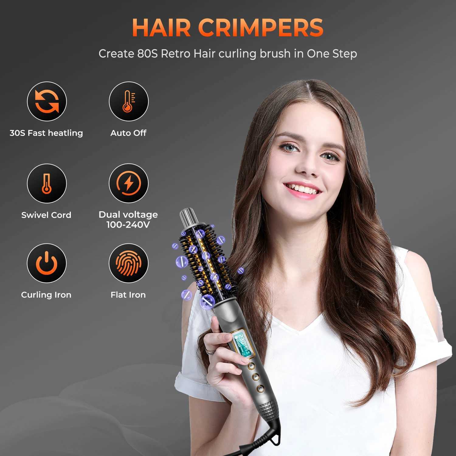 Professional straightener hot comb used for hair quickly heating hair flat iron wavy hair wavy hair styling comb W241214