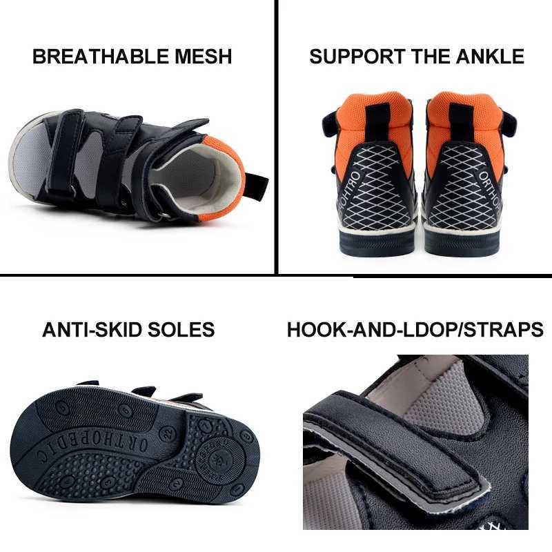 Sandals Princepard Children Orthopedic Sandals Summer Kids Correcting Shoes with Arch Support Insole Therapy Clubfoot Footwear H241213