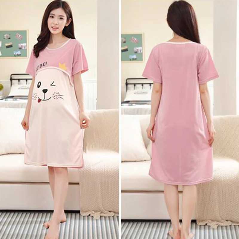 Summer Pajamas Dresses Confinement Clothes Pajamas Materni Nursing Clothes Home Clothes SetsXJ241213