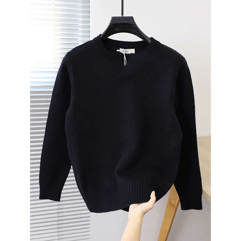Autumn And Winter New Men's Solid Color Pullover Youth Casual Versatile Base Layer Inner Knit Sweater Round Neck Top