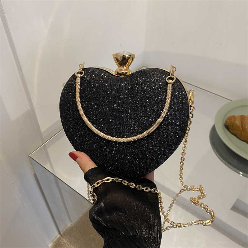 New Evening Party Bag High Quality and Texture Love Small Bag Womens Bag Versatile Chain Handbag Single Shoulder Crossbody Bag