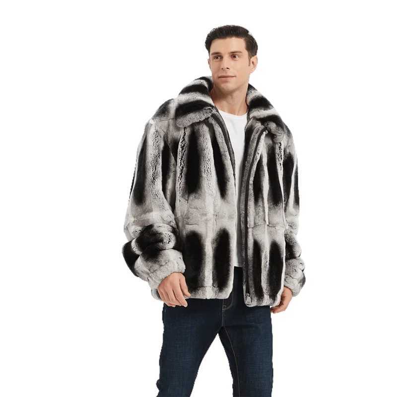 2024 Mens Genuine Rex Rabbit Fur Coat Mens Winter Genuine Fur Mens Winter Jacket W241213