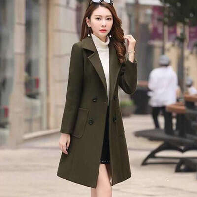 Winter Korean Version Slim Fit And Temperament, Long Waisted Women's Woolen Coat, Fashionable Quality Classic