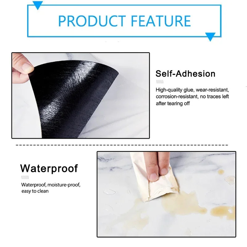 10/pcs PVC marble wallpaper self-adhesive floor sticker waterproof bathroom living room decoration sticker 30 * 30cm 241213