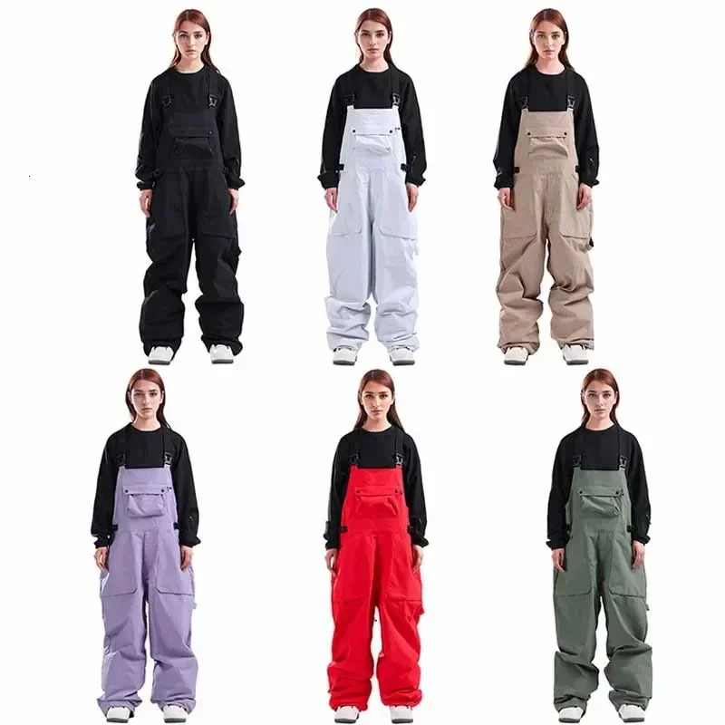 Ski Pants Women Men 2025 Outdoor Skiing Overalls Warm Snowboard Pant Couple Winter Windproof Clothes One-Piece Snow Trousers 241213
