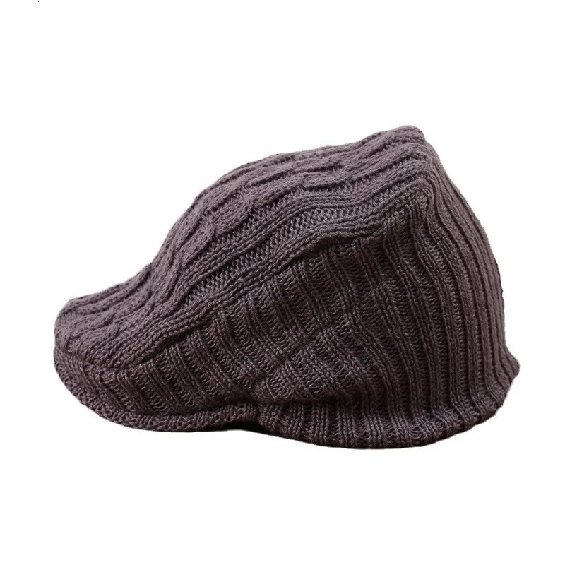 Short Tail Coat Autumn Knitted Linen British Retro Style Front Hat Womens Earmuffs Warm Plush Beret 241210