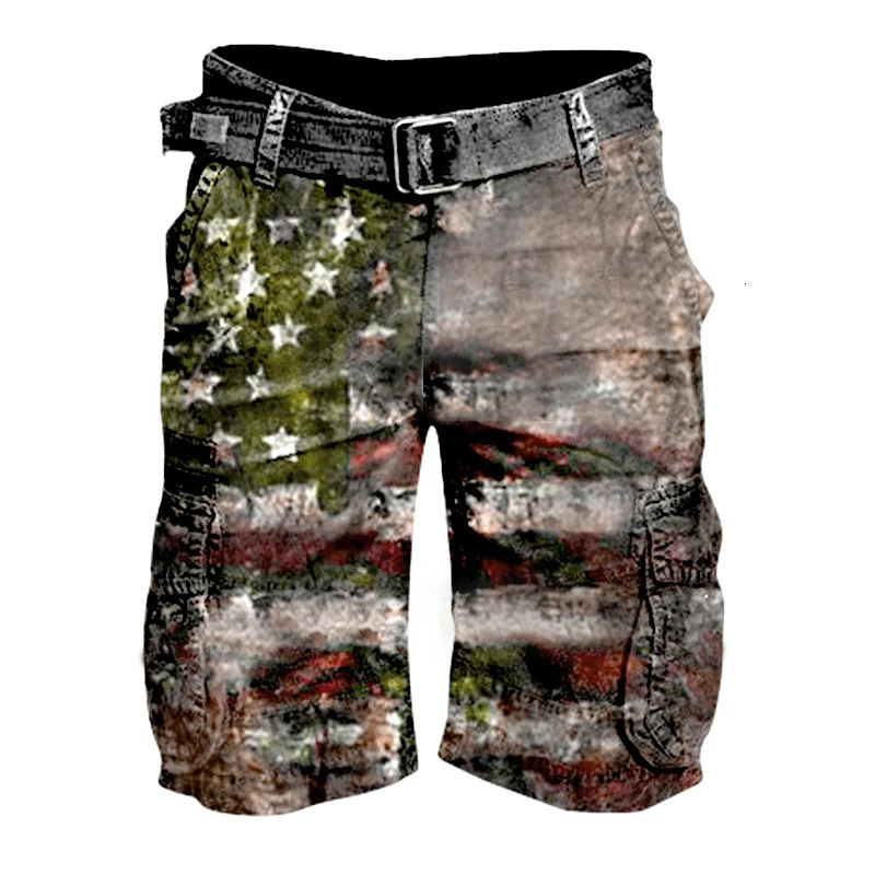 Mens fashion cover 3D printing s denim n multi pocket trend sales graphic casual shorts 241211