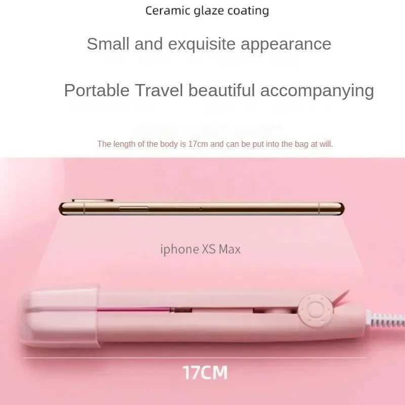 2-in-1 hair iron high-quality flat iron hot comb mini hair iron and curling iron tool W241214