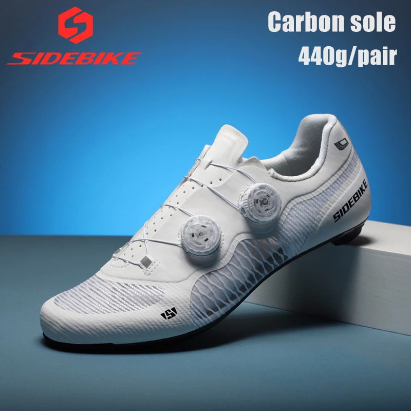 SIDEBIKE carbon cycling shoes road cycling shoes self-locking racing cycling shoes ultra light and breathable 440g/pair 241213