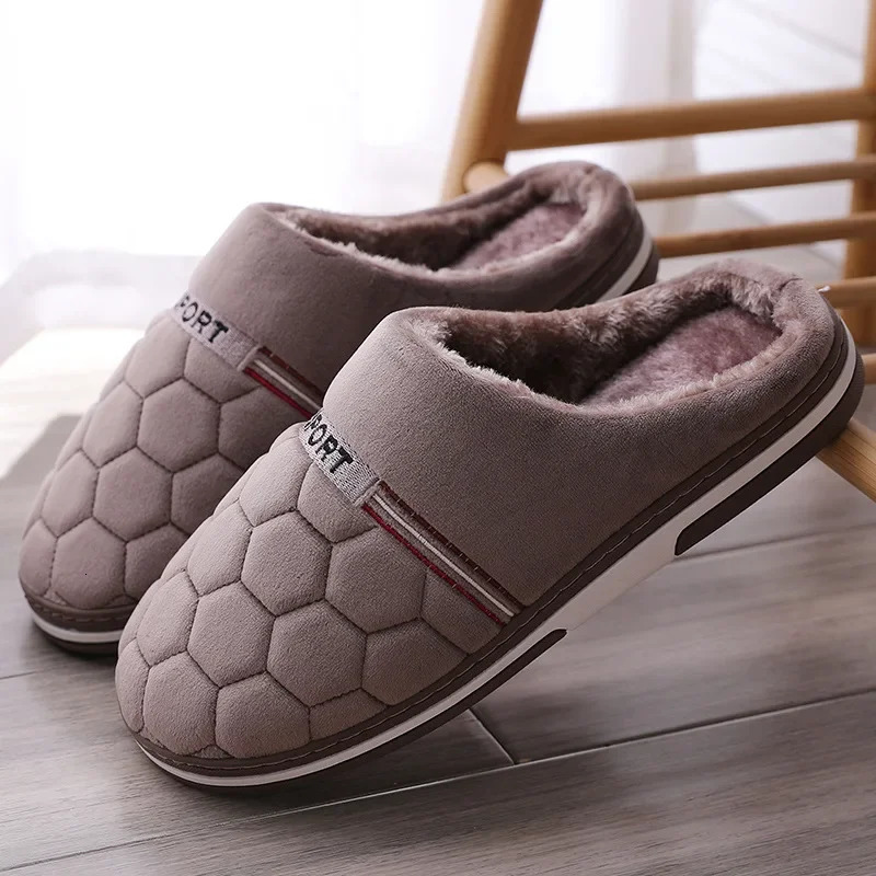 Size 4750 Big Slippers Autumn Winter Mens Cotton Extra Large Home Shoes Warm Men 241214