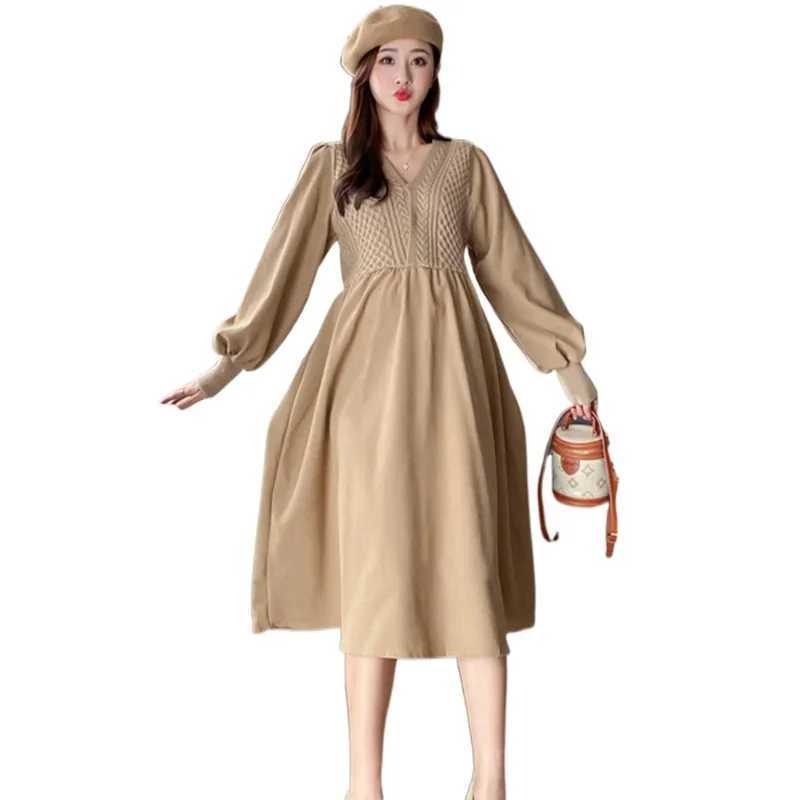 materni Dress Japanese New pregnant women clothing Loose Long Sleeve pregnancy photoshoot dress Vintage vestidos de fotografiaXJ241213