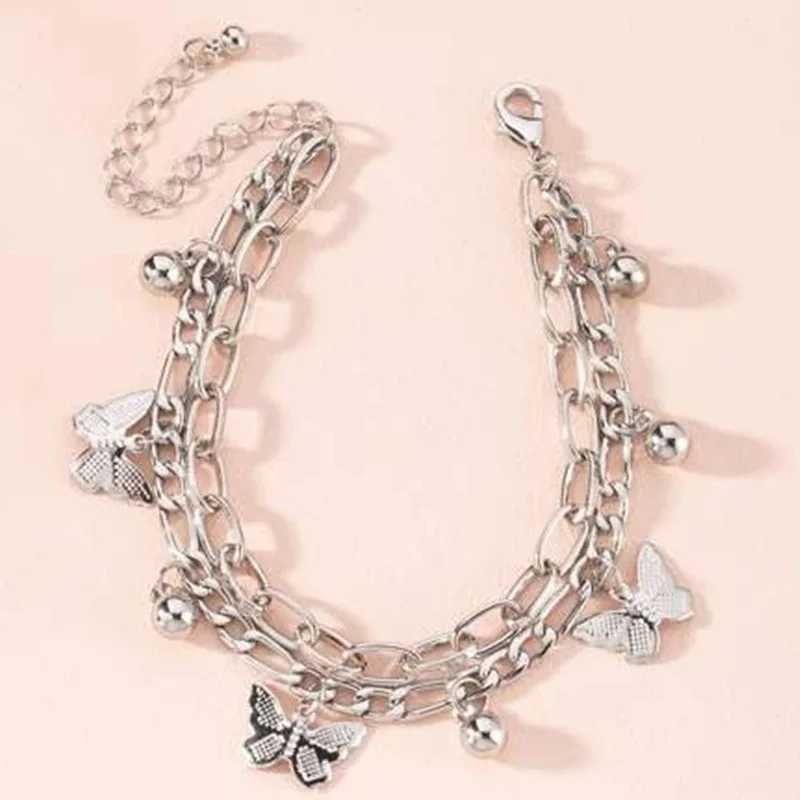 Bohemian Summer Bracelet For Women Butterfly Pendant Chains Bracelets Girls Barefoot on Leg Chain Jewelry GiftXJ241214