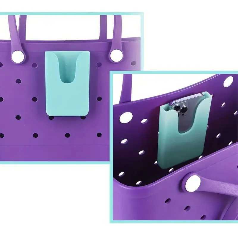 EVA Bag, Plastic with Perforated Design & Phone Holder hot - Lightweight Beach Tote Organizer Insert for Daily Use