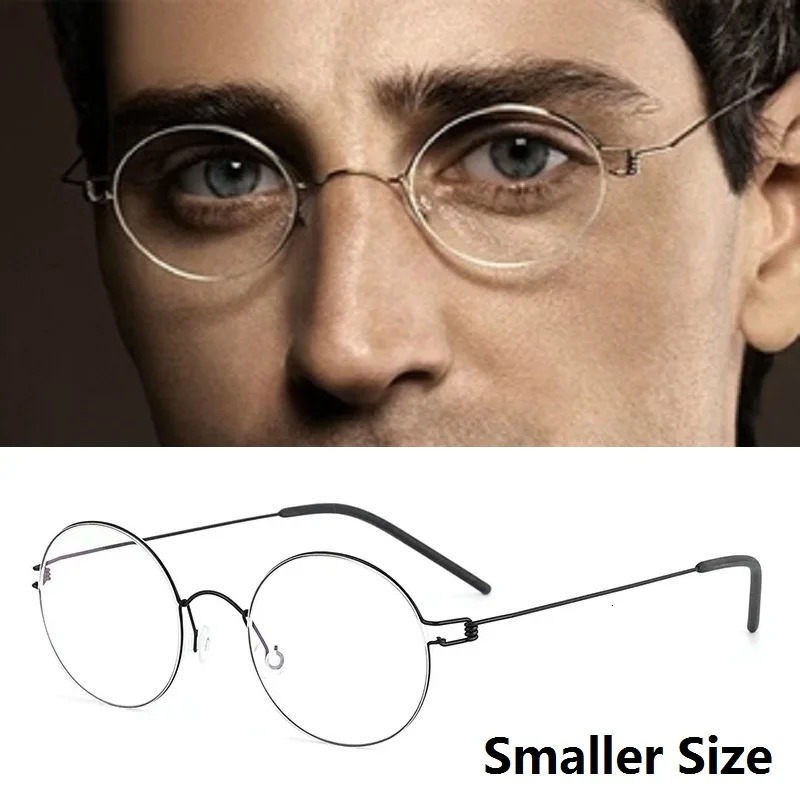 Denmark n Small Round Glasses Frame Screwless Ultra Light 4g Air Pure Eyeglasses Men Retro Rim Eyewear Korea Style 241213