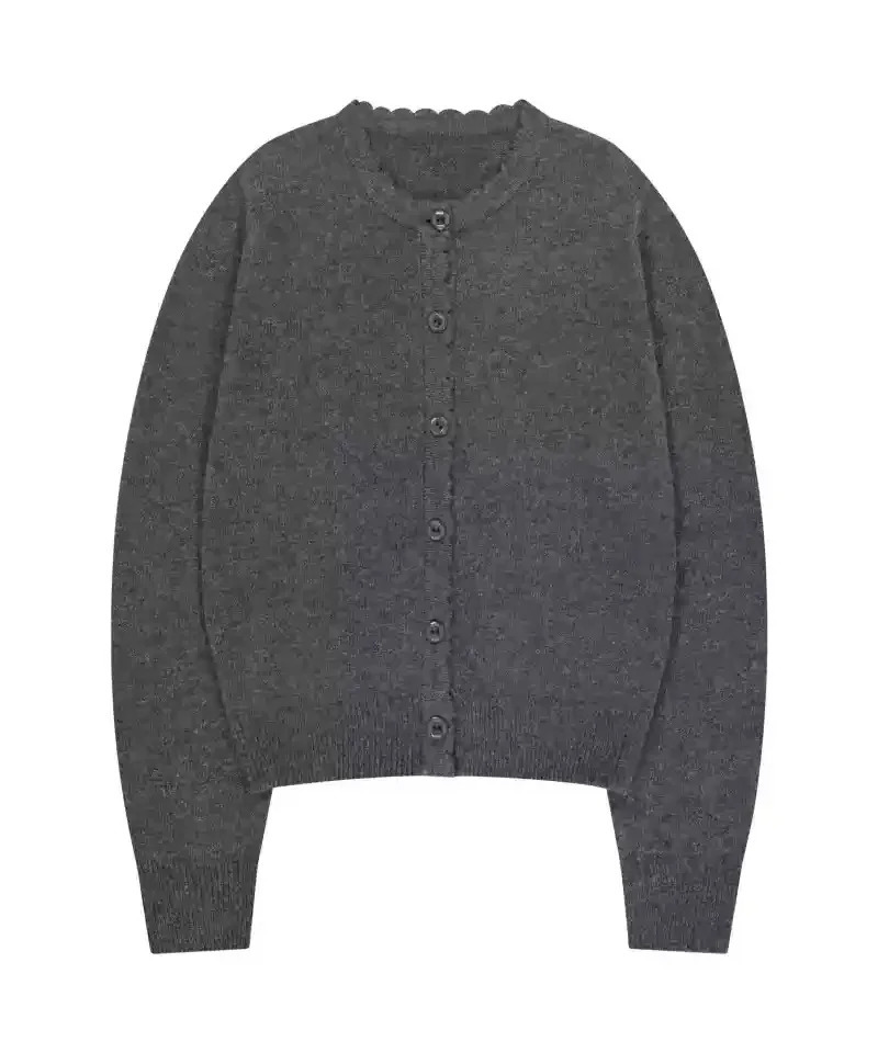 Womens Knitted Cardigan Sweater Japanese Single Breasted Long Sleeved Round Neck for Button Jacket 241214
