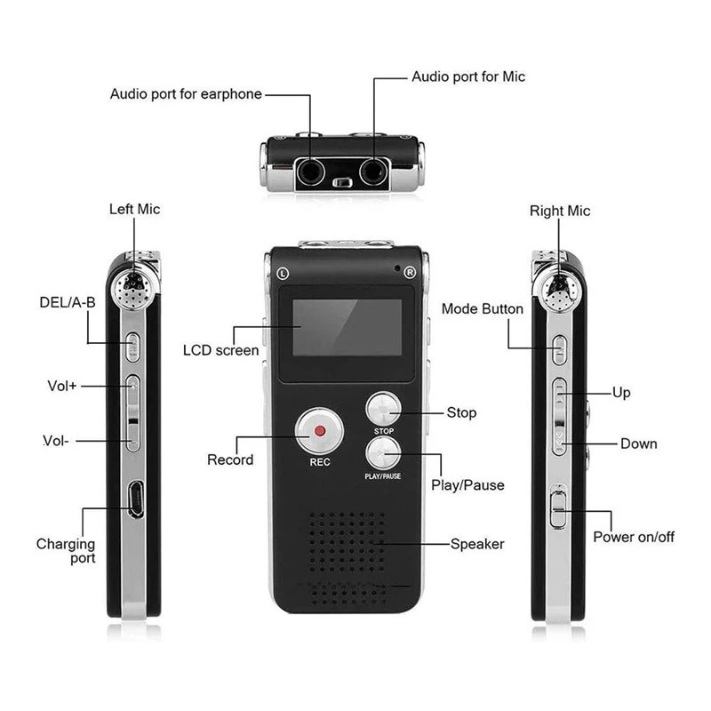 8GB Voice Recorder MP3 Player Mini Audio Recorder Professional Mini USB Flash Drive Recording Dictaphone 241225