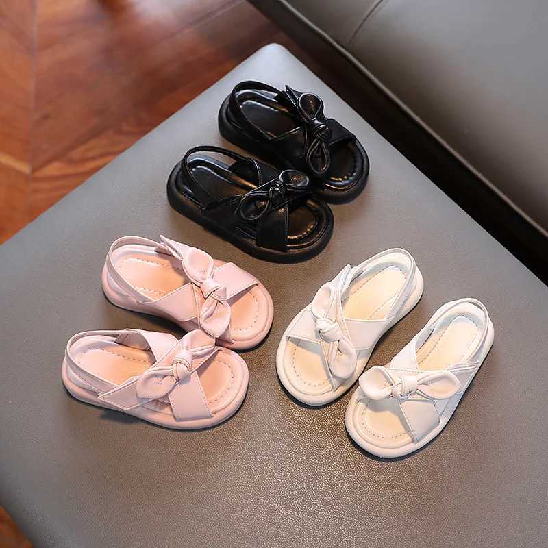 Sandals Children Shoes Girls Nice Princess Shoes Fashion Girls Sandals Kids Cross-tied Shoes Slides Bowknot Summer Girls Sandals H05133 H241213