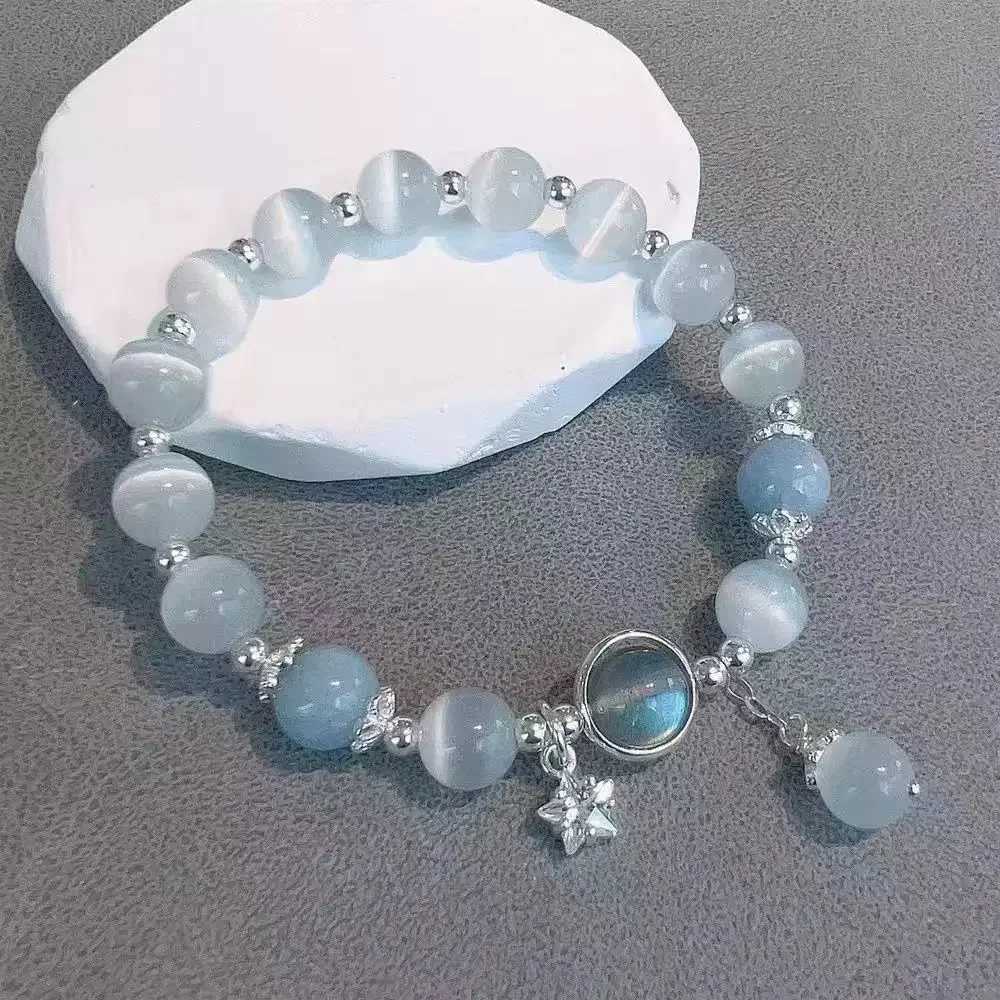 Goth Harajuku Cute Y2k Handmade Aesthetic Space Star Charm Beads Bracelet For Women Girl Vintage Grunge 2000s AccoriesXJ241214